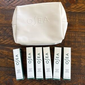 OSEA BUNDLE of 6 Travel Undaria Algae Body Oil Set w/ Beauty Bag NEW